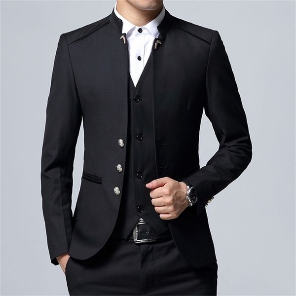

2019 mens suit 3 piece set szie s4xl wedding banquet slim fit men suit jacket pants vest can be sold separately t200303, White;black