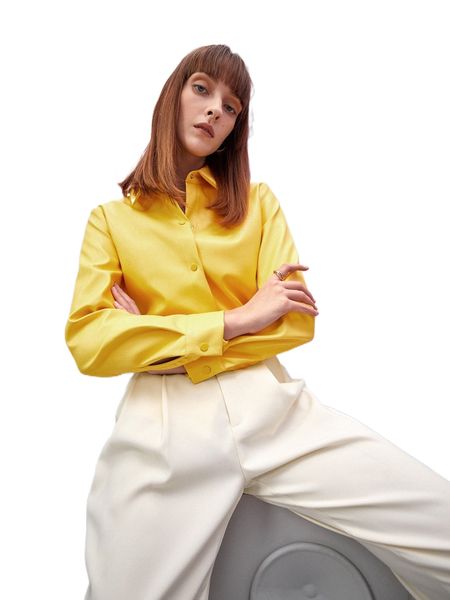 

solid pu leather shirt a8pj#, White