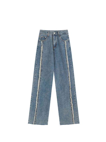 2022 herbst Winter Frauen Jeans Casual Streetwear Denim Koreanische Vintage Hohe Taille Lose Neue Trendy Gefühl Von Design Mode Hose l220726