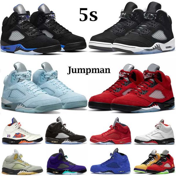

5s basketball shoes mens trainers sneakers raging bull stealth bred anthracite white cement outdoor sports eur 40-47, Black