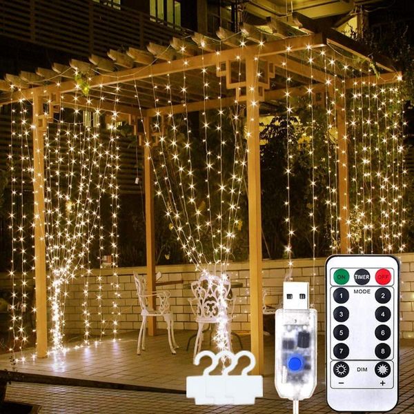 Strings String Lights Garland Curtain For Room 3M USB Power Fairy con Remote Year Wedding Festoon Led LightLED