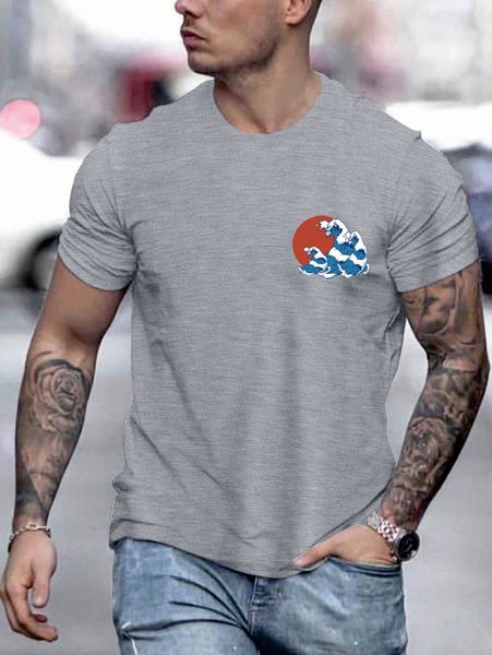 

men wave print tee m49s#, White;black