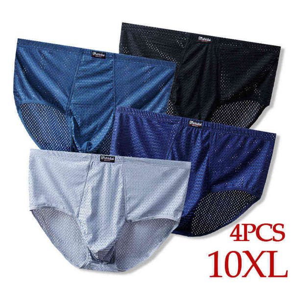 10XL-3XL 4 Teile/los Mesh Herren Slips Sexy Slips für Männer Höschen Herren Slips Unterwäsche Mann Licht Weich Langlebig In der Mitte atmungsaktiv T220816