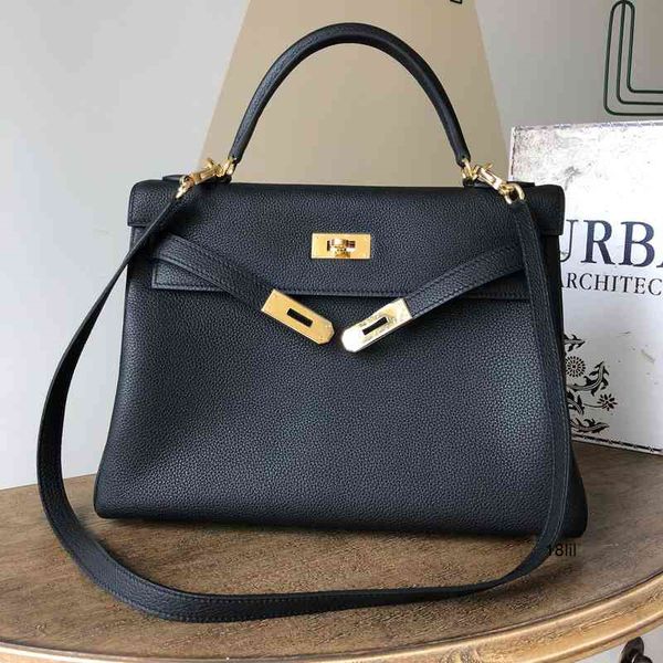 

designer herme bags kely litchi togo single shoulder cross carry bag cowhide 25 28 32 portable leather women's bag buckle 18lil