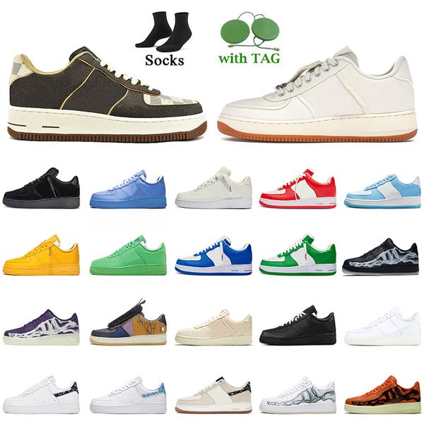 

ts 1s low running shoes off women mens 1 printing brown sail classic black white runner sneakers