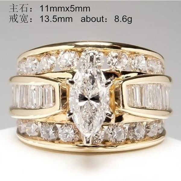 

cluster rings charm round large crystal ring classic temperament european and american products, Golden;silver