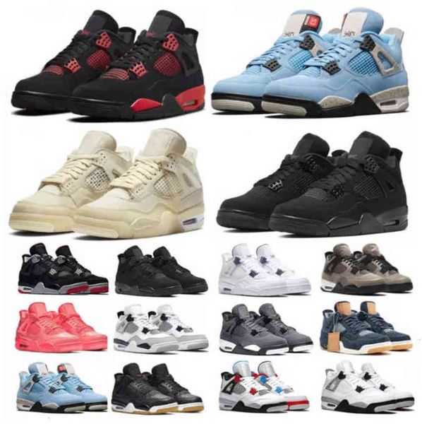 

high 4s 4 basketball shoes university blue white oero shimmer black cat lightning union noir fire red bred pure money metallic purple green