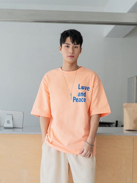 

men slogan graphic drop shoulder t-shirt s8kb#, White;black