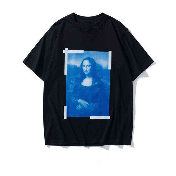 Moda Kaliteli Erkek Mona Lisa Baskı Tee Bayan Yaz Lüks Tasarımcı Tshirt Casual Streetwear Gömlek
