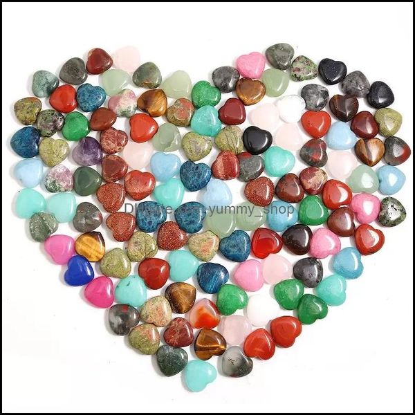 

stone loose beads jewelry fashion 16mm natural heart charms gemstone for making women earring diy accessories room dhaqv, Black