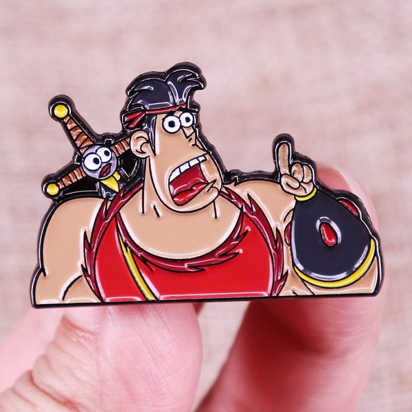 

cartoon muscle male lapel pin badge jewelry gift, Blue