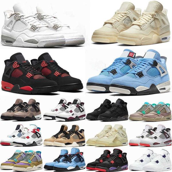 

2022 university blue 4 4s mens basketball shoes white guava ice oreo sail noir metallic purple black cat bred shimmer cactus jack men women