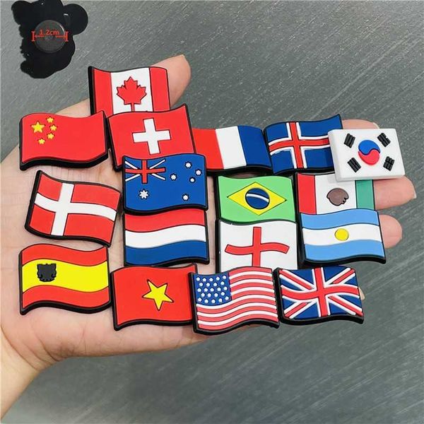 1pcs PVC National Flags Cartoon Fridge Magnets China Canada Inghilterra America Corea France Australia Frigorifero Magnetica adesivo magnetico