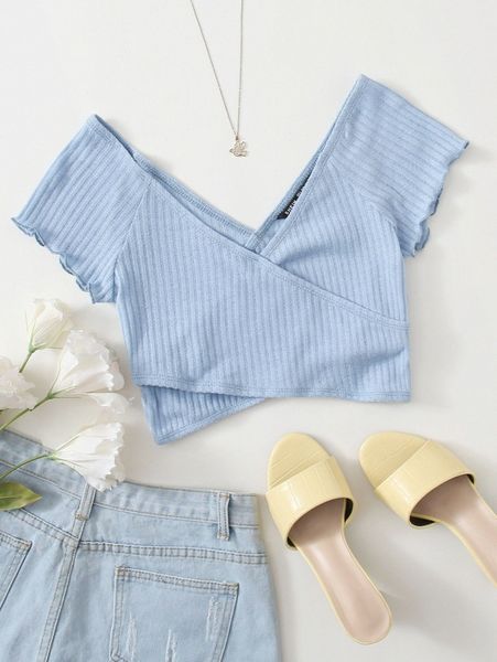 

cross wrap solid crop d1hv#, White