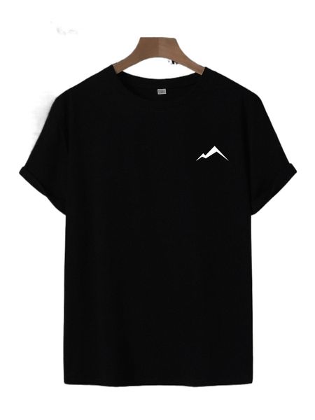 

men reflective geo print tee b725#, White;black