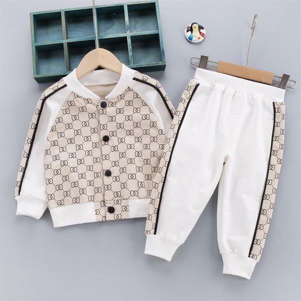 

baby boy clothes sets autumn casual girl clothing suits child suit sweatshirts jackets sports pants spring kids suits 6m-5t216p, White