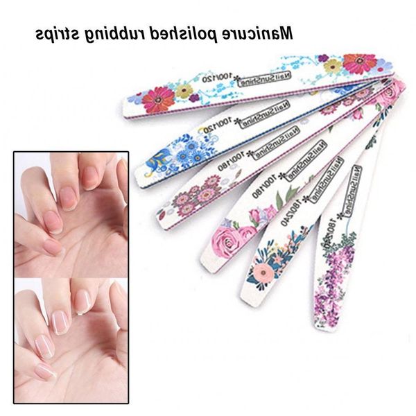 Nuova lima per unghie stampata a fiore tampone per unghie colorato fai da te PS floreale mezza luna bordo smerigliato anche per manicure professionale femminile