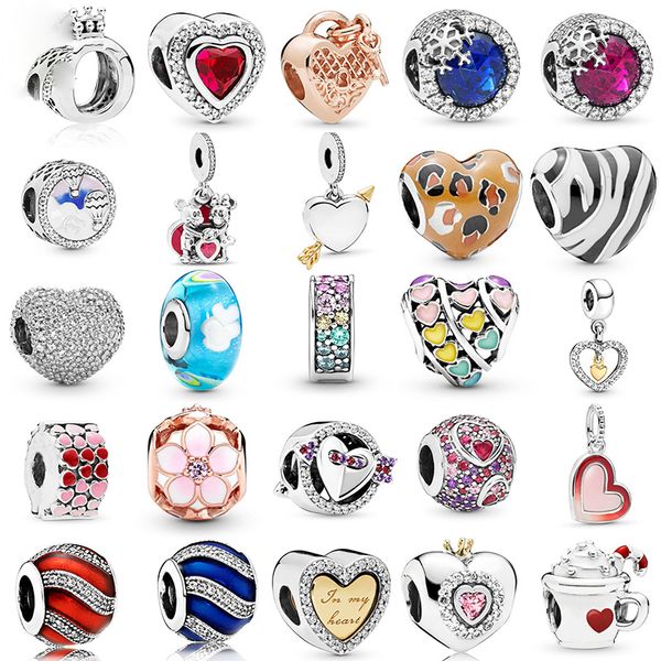 Fußabdrücke Legierung Perlen Liebe Herz Baumeln Charme Silber Farbe Frauen Anhänger Schmuck Galaxy Sternenhimmel Charms Perle