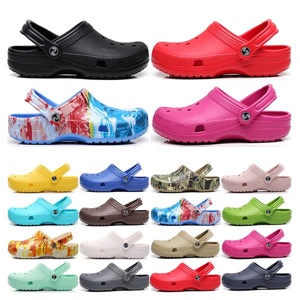 

2022 slippers classic clogs sandals slip on black white red casual beach waterproof shoes slides men nursing hospital women work medical