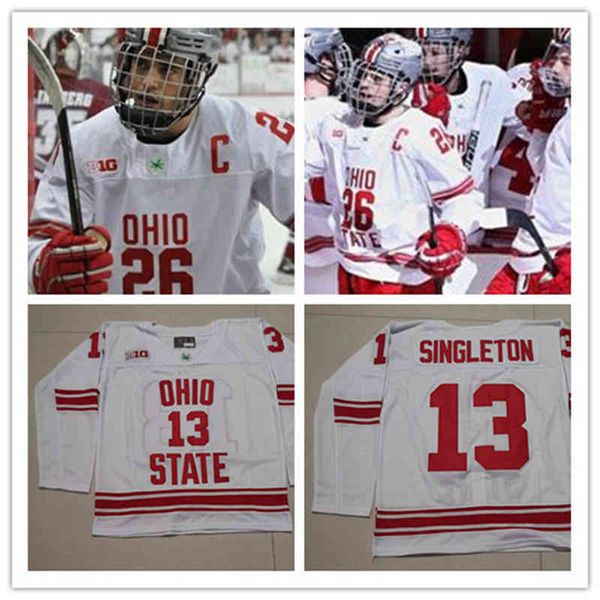 

xflsp ohio state buckeyes stitched college hockey jersey kesler sean romeo jennings evan moyse dakota joshua caponigri kamil sadlocha ege na, Black