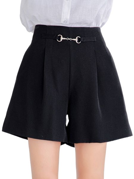 

dazy ring front wide leg shorts o3kb#, White;black