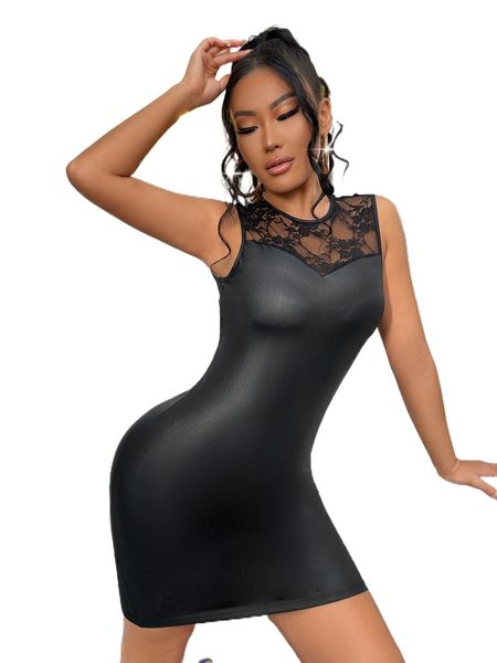 

sxy contrast lace bodycon dress m69b#, Black;gray