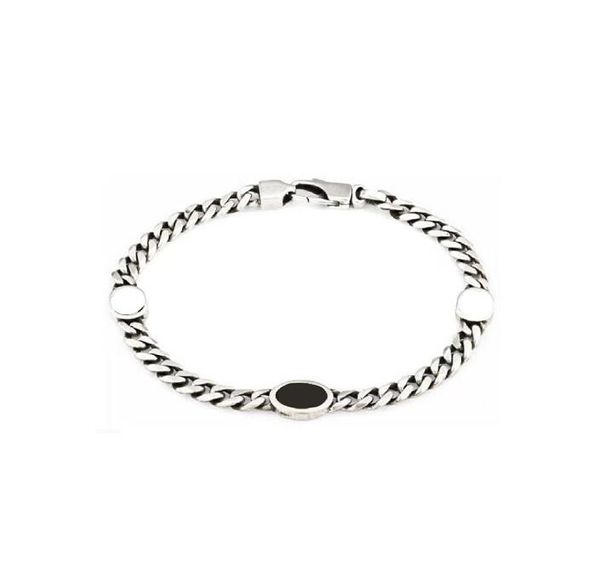 

stainless steel designer punk bracelet cuff bangle men women double letter hand jewelry silver charms cuban link chain bracelets, Golden;silver