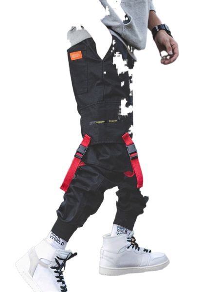 

men letter graphic flap pocket side drawstring waist cargo pants i7ad#, Black