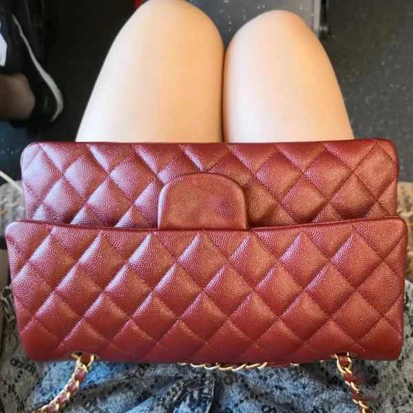 

original quality lady chains shoulder handbag classic caviar designers mini flap bag 20cm cover evening bags a69900 designer cross body, Red;black