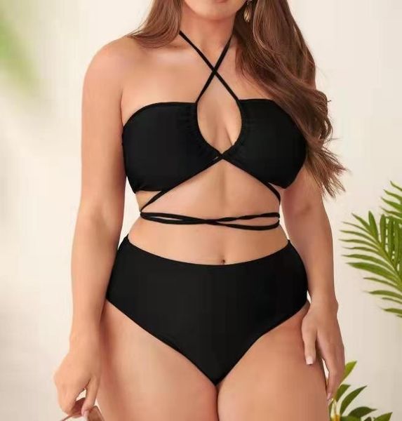 

plus neon lime crisscross tie front one piece swimsuit s8xt#, White;black