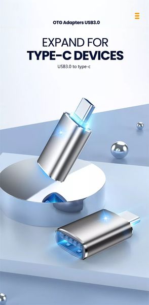 

type c male to usb 3.0 female data converter adapter light