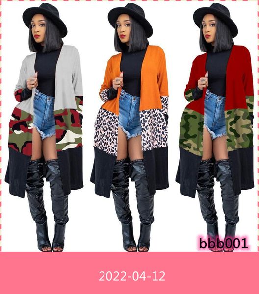 

women's jackets 2021 trendy leopard camouflage for women plus size fashion full sleeve outwear clothing casual vintage oversize top, Black;brown