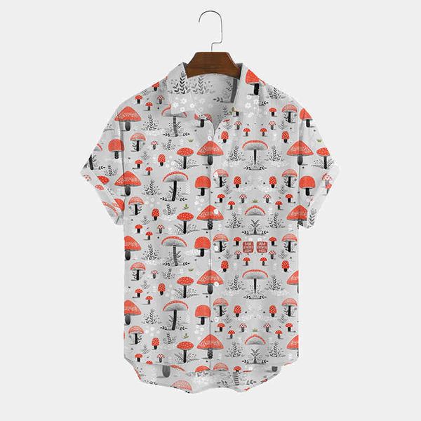 

men's casual shirts 2022 men's loose 3d printed short sleeved shirt fashion cardigan lapel large qw3l, White;black