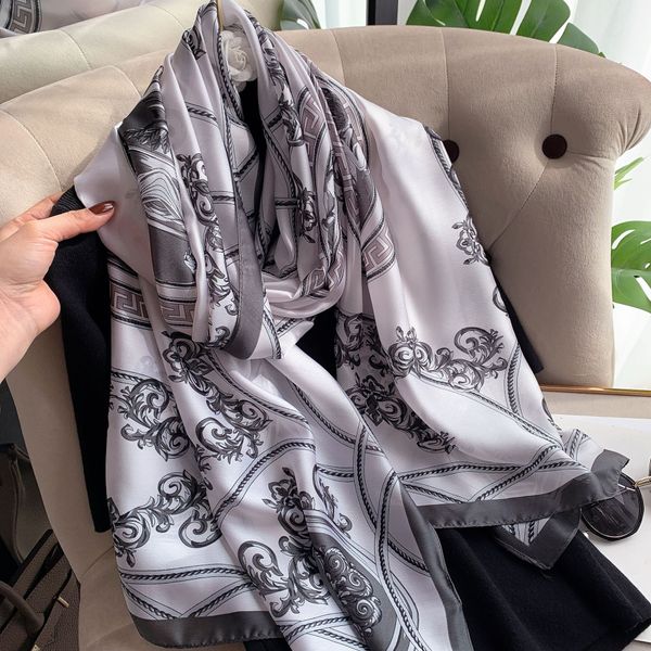 

2022 famous designer silk scarves scarf 1800x90cm delivery, Blue;gray