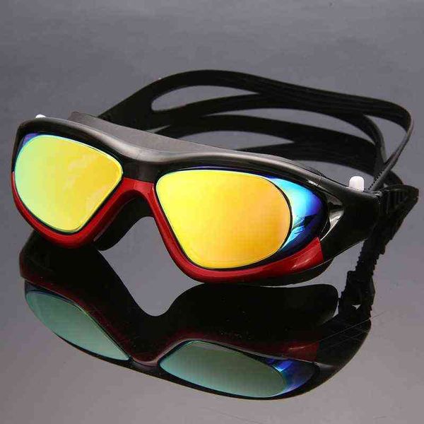 Schwimmbrille Anti-Fog-Schwimmbadbrille Brillen Wasserdicht verstellbare Tauchbrille mit Nasenclip G220422