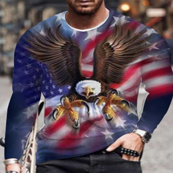 

drape mens 3d print t-shirt visual impact party streetwear round neck long sleeves graphic optical illusion plus size daily, Black;green