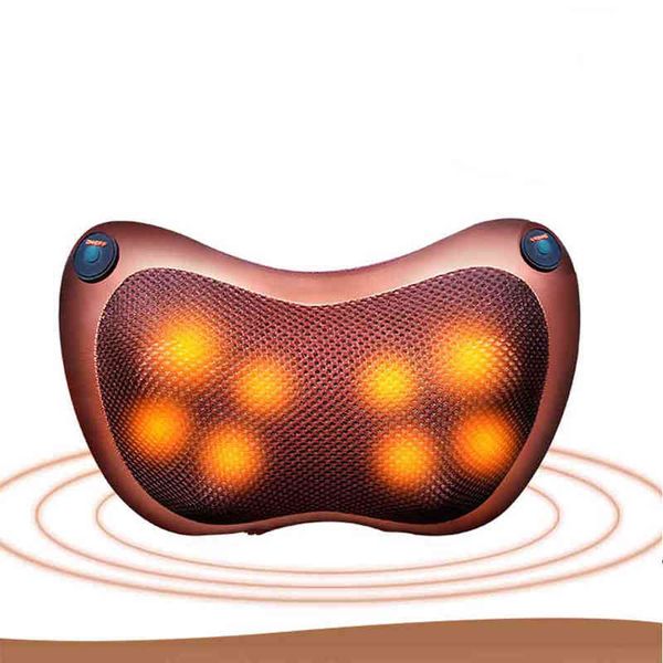 

relaxation massage pillow car and home electric massager shoulder neck infrared heating massage relaxation body massageador 220507
