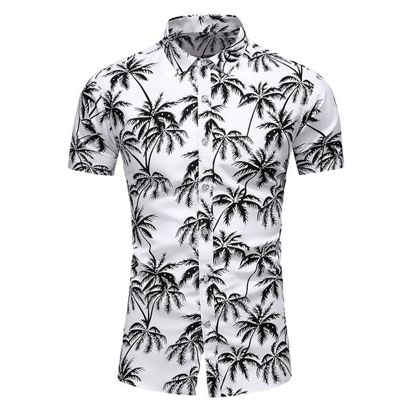 

2020 summer short sleeve shirt mens casual flower beach hawaiian shirts slim fit floral shirts men plus size 5xl 6xl 7xl lj200925, White;black