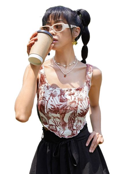 

plant print lettuce trim tank d99p#, White