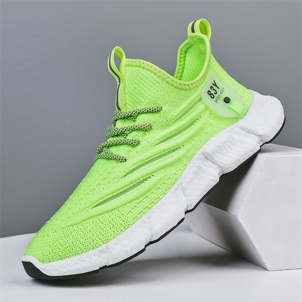 

men s sneakers breathable casual running shoes non slip stable summer sports sock footwear comfortable jogging zapatos 220813, Black