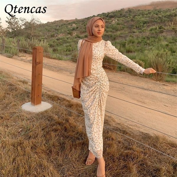 

muslim fashion hijab dress printed abayas for women turkish dresses dubai abaya islam clothing musulman de mode vestidos largos 220713, Red