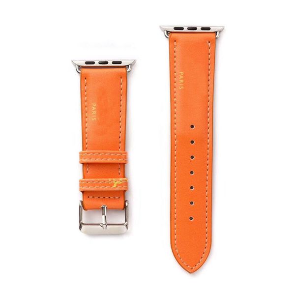 

fashion leather watch bands straps for 38mm 40mm 42mm 44mm series 6 5 4 3 2 letter h wristband high-grade unome206f, Black;brown