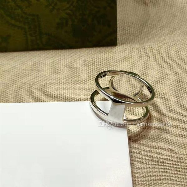 

ring designer luxury rings for women bilateral hollow g jewelry men's titanium steel alloy silver party couple g258h