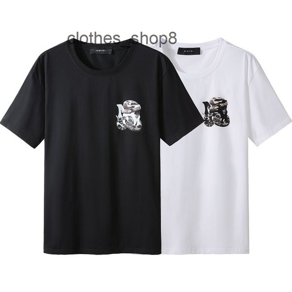 

designer t-shirts amirs hoodies trend amirs2021 new pattern snake print men's slim fit t #2209, White;black