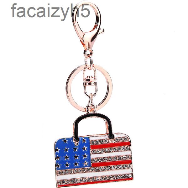 

key rings designer ring metal car fashion zinc alloy creative key female american flag bagrx00, Slivery;golden