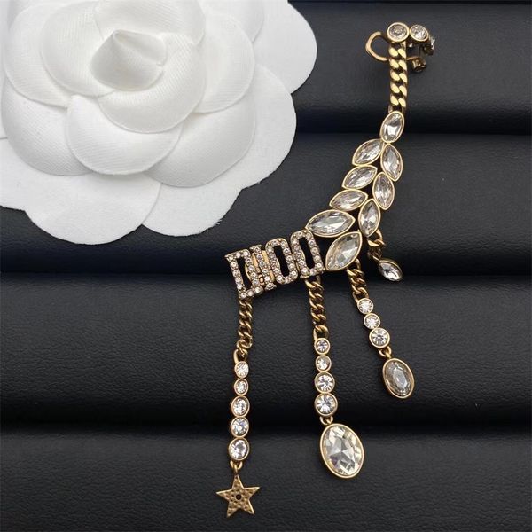 

80% off wholesale shop wheat ear inlaid eye diamond female wings single tassel earrings, Golden