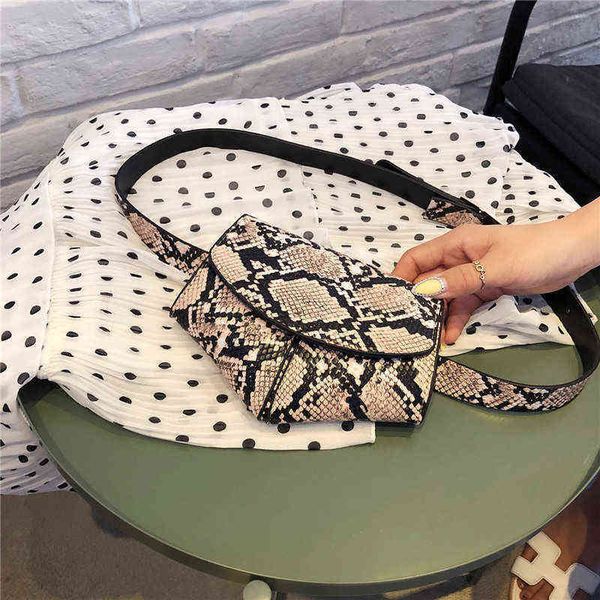 

new snake skin waist bag women's personality fashion leisure small chest 220518
