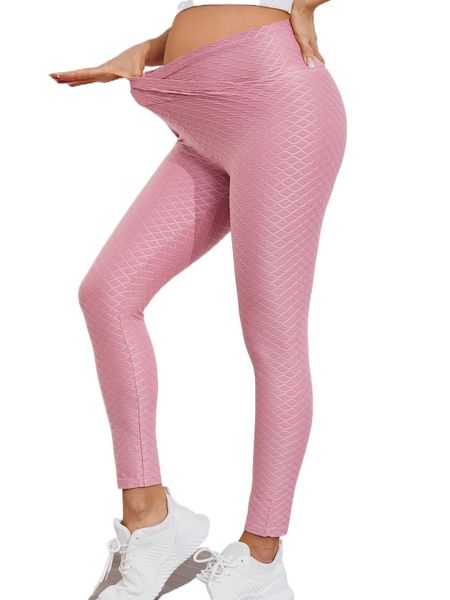 

maternity solid textured overlap waist leggings k6ck#, Black