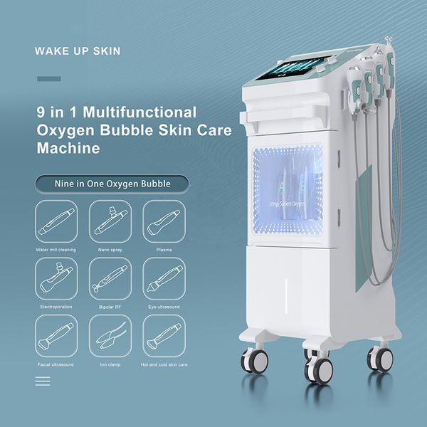 9 em 1 Hydro Diamond Dermoabrasão Super Bubble Hydra Microdermoabrasão Peel Facial Machine