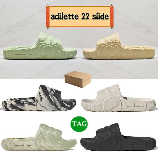 

designer adilette 22 slide beach designer sandals luxury slippers with box men women shoes black grey magic lime st desert sand platform
